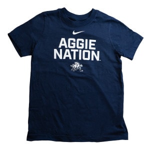 Youth Nike Aggie Nation Bull T-Shirt navy blue